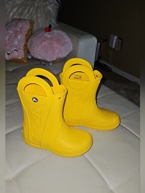 CROCS Kids Bright Yellow Handle It Rain Boots